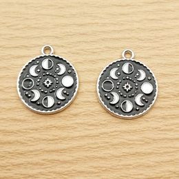 Charms 10pcs Moon Charm For Jewelry Making Enamel Necklace Earring Bracelet Pendant Diy Accessories Alloy Metal White Plated