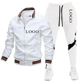 Men's Jackets Your Own Design Brand Logo/Picture Personalised Custom Anywhere Men Women DIY Casual Jacket And Pants Set Fashion