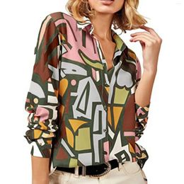 Women's Blouses Shirt 2024 Fashion Printed Blouse Spring And Summer Casual Long Sleeve Cardigan Button Up