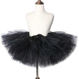 Skirts Black Skirt Tutu for Girls Tulle Skirt Child Baby Children Fluffy Tutus for Dancing Birthday Party Ball Gown Skirts Solid Colour Y240522