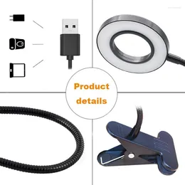 Table Lamps 48 LED Desk Lamp Clip On 360°Flexible Reading Light Eye-Caring USB Clamp For Bed Workbench