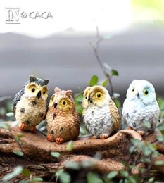 4 style micro mini fairy garden miniatures figurines Owl birds animal Action Figure Toys ornament terrarium accessories movie prop7624406