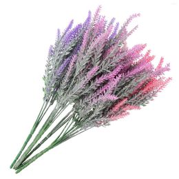 Decorative Flowers 6 Pcs Artificial Lavender Flower Arrangement Supplies Plastic Party Banquet Arrangements Wedding Decors Plants