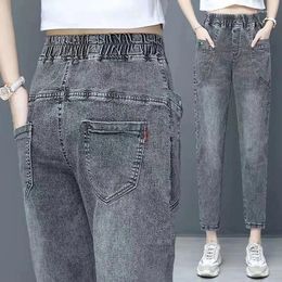 Women's Jeans S-4xl Vintage High Waist Ankle-length Harem Spring Autumn Loose Elastic Streetwear Women Pants Casual Stretch