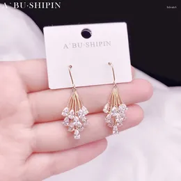 Dangle Earrings Long Crystal Tassel Gold Colour For Women Wedding Drop Earing Fashion Jewellery Gifts