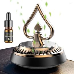 Ace Of Spades Car Air Freshener Fragrance Solar Rotating Perfume Diffuser Interior Dashboard Center Console Decoration