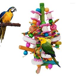 Other Bird Supplies Small Parrot Toys Colourful Chewable Natural Loofah Cockatiel For Cage Multifunctional Beak Grinding With Metal