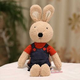 Plush Dolls Lovely Couple Rabbit Plush Dolls Stuffed Animals Toy Soft Bunny Jeans Skirt Clothes Doll Rabbits Toy for Girls Valentines Gifts H240521 BY8I