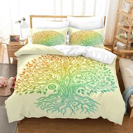 Bedding sets Big Tree Set 3D Print Single Twin Queen King Size World Bed Aldult Kid Bedroom Duvetcover Sets with case H240521 2R9W