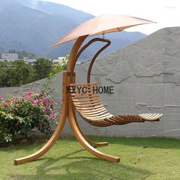 Camp Furniture GY Anti-Corrosion Solid Wood Hanging Basket Swing Lying Bed Single To Glider Courtyard Indoor Rocking Chair