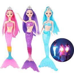 Dolls 30cm New Fashion Luminous Swimming Mermaid Princess Doll Magic Classic Mermaid Doll Toy Girl Birthday Gift S2452201
