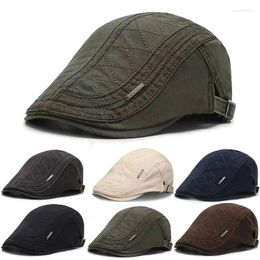 Berets 1PC Men Adjustable Flat Duckbill Cap Gatsby Ivy Irish Sboy Cabbie Golf Driver Hat Solid Color Casual Outdoor Sports Caps