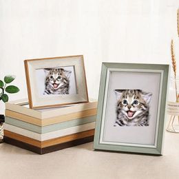 Frames 1PC Wooden Po Frame High Quality 5/7/10 INCH Thick Border Table Display Nordic Style Draw Commemorative