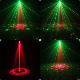 MINI RedGreen Laser Projector 32 Patterns Family Party Disco Light DJ Dance Bar Christmas Car Atmosphere Stage Effect Lamp R15N8
