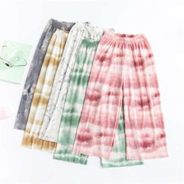 Verão garoto menino menino estilo chinês impressão infantil calça respirável casual de chiffon calças de protetor solar para meninas Novo L2405