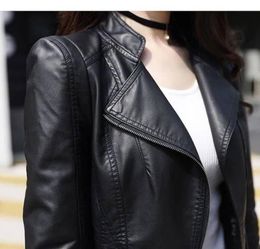 Womens Jacket Fashion Black Motorcycle Leather Jackets Women Zippers Basic Coat Biker Coat Plus Size 4XL C2 s 5xl6241329