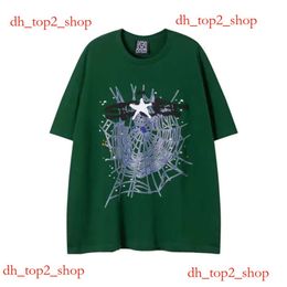 Spider Shirt Men Designer Tshirt Number Foam Print High Quality Pure Cotton Pink Green Women Tshirts Trendy Couple Tee Loose Mens T Shirt 9383