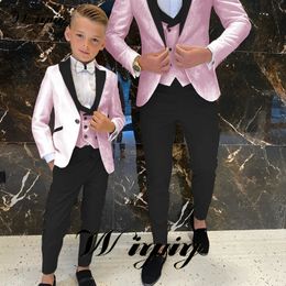 Boys Set Wedding Evening Dress Easter Party Dress 3 pieces Youth Graduation Jackets Childrens Customized Clothing 240521