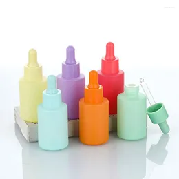 Storage Bottles Candy Color Glass Dropper Bottle Refillable Empty Cosmetics Liquid Essential Oil Portable Travel