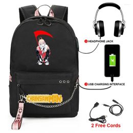 Backpack Fashion Trendy Chainsaw Man USB Student School Bags Unisex Print Oxford Waterproof Notebook Multifunction Travel Backpacks