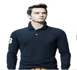 Whole 2023 Men039s Polos new logo highquality big horse cotton men039s fashion longsleeved POLO shirt casual shirt lon8416572