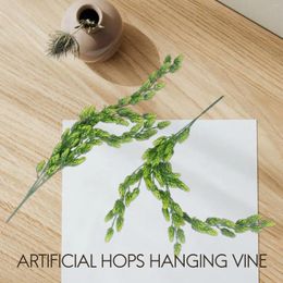 Decorative Flowers 3Pcs Artificial Flower Hops Vine Garland Plant Fake Hanging Greenery For Indoor Outdoor Front Porch Decor