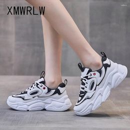 Casual Shoes XMWRLW Women's PU Leather 2024 Spring Autumn Black White Sneakers For Women High Heels Ladies