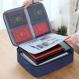 Storage Bags Multi-Layer Document Tickets Bag Certificate File Large Capacity Organiser Case Home Travel Passport Briefcase With Lock