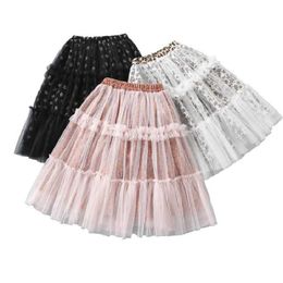 Skirts Skirts for Girls Cotton Lace Birthday Party Children Girls Fluffy Tulle Tutu Skirts Mesh Ball Gown Kids Costume Dance Long Skirt Y240522