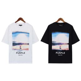 Purple Brand photo printed T-shirt loose casual pure cotton short sleeved summer clothing