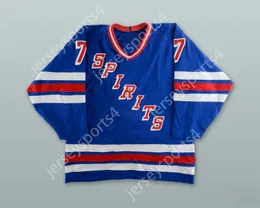 Custom MIKE GOLDEN 7 FLINT SPIRITS BLUE HOCKEY JERSEY Top Stitched S-M-L-XL-XXL-3XL-4XL-5XL-6XL