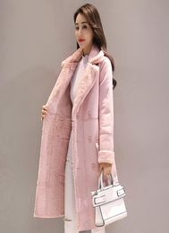 Women039s Trench Coats 2022 Winter Fashion Lamb Faux Suede Leather Jacket Female Velvet Thick Coat Long Section Cotton Clothes 8661548