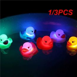 Bath Toys 1/3 piece of water sensor glowing duck floating in water flickering little duck baby shower toy childrens birthday gift d240522