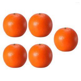 Decorative Flowers 5 Pcs Orange Model Simulated Models Realistic Ornaments Fake Foams Oranges Adornments Fruit Banana Artificial