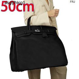 Tote Bag 50cm HAC Large Handbags 50cm Platinum Bag Customized Hac Large Travel Capacity Genuine Leather Dominant Mens rj