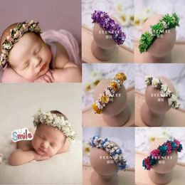 Baby Girl Headband born Pography Props Flower Headbands Hair Accessories Studio Baby Po Infant Headwear Headress 240521