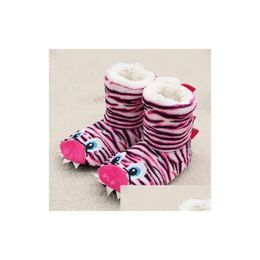 Slipper Selling Kids Girls Boys Floor Slippers Cute Animal Soft Warm P Lining Nonslip House Shoes Winter Boot Socks 27Year Old Drop De Otl3R
