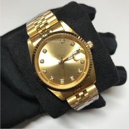 Automatic Asia 2813 luxury Watches yellow Gold Men women Datejust 36mm sweeping Watches Glide smooth second hand luminous needles A 285B