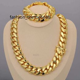 Designer Cuban Link Chain Pendant Necklaces Cadena Cubana Wholesale Hip Hop Jewellery Luxury 14k 18k 24k Real Gold Plated Heavy Solid Miami Cuban Link Chain Necklace fo