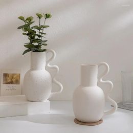 Vases Nordic INS Wabi-sabi Style Ceramic Kettle-shaped Hydroponic Vase Homestay El Shop Home Decoration Dried Flower