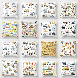 Pillow Cute Childlike Suitable For Children Type Square Cover Polyester Sofa Bedroom Living Room Pillowcase Decoration