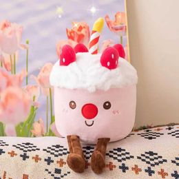 Plush Dolls Cartoon Cake Plush Strawberry Fruit Muffin Shape Plush Toy Fill Cute Ice Snacks Decorate Childrens Birthday Party Gift H240521 C7W3