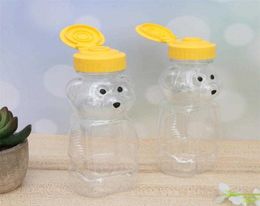 12pcs 240ml Plastic Squeeze Condiment Bottles Bear Shape Honey Sauce Mustard Jam Dispenser 2106261688384