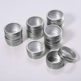 10Pcs Aluminium Empty Storage Containers Metal Tin Cans with Clear Screw Lids Small Round Mini Jars Candle Cosmetic Storing Boxes