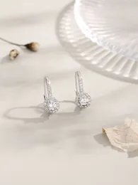 Stud Earrings 2024 Fashion S925 Silver Ear Studs With Micro Full Diamond Zircon Simple Round Classic Jewellery