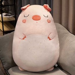 Plush Dolls New Fat Kawaii Chicken Bear Rabbit Penguin Piggy Dinosaur Plush Pillow Toys Soft Stuffed Animal Doll Chair Cushion High Quality H240521 684V