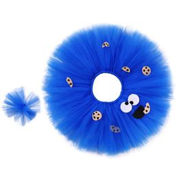 Skirts Toddler Baby Girls Tutu Skirt with Cute Cookie Cartoon Children Tulle Skirts for Kids Girl Tutus Ball Gown Halloween Costumes Y240522