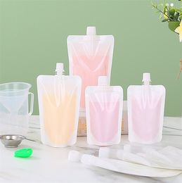 Packing Bags Milk white style Plastic Drink Pouch Sealed Reusable Beverage Juice Milk Coffee Travel Organizer Bag LT983