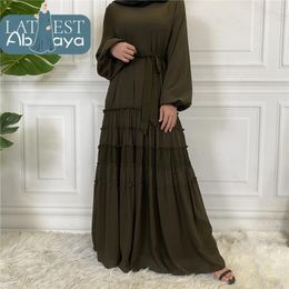 Ethnic Clothing Muslim Woman Dress Abaya Dubai Luxury Chiffon With Full Lined Turkey Modest Dresses Islam Kaftan Kimono Moroccan Caftan