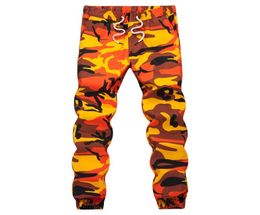 IN Pantaloni da jogger mimetico arancione uomini hip hop pantaloni casual pantaloni tattici tasche per pantaloni militari cotone 2019 pantaloni della tuta Y1907303322598